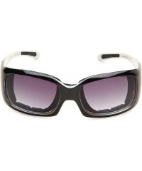 Rectangular Ava Convertible Rectangular Sunglasses-Black & White Frame/Smoked Anti Fog Lens-One Size - CS1196G275H $34.17