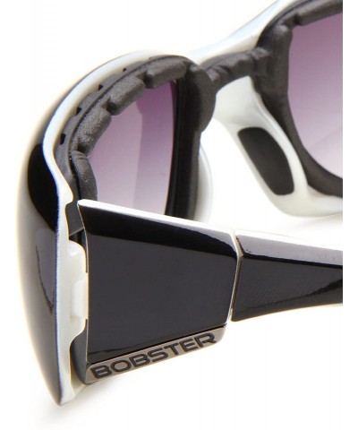 Rectangular Ava Convertible Rectangular Sunglasses-Black & White Frame/Smoked Anti Fog Lens-One Size - CS1196G275H $34.17