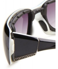 Rectangular Ava Convertible Rectangular Sunglasses-Black & White Frame/Smoked Anti Fog Lens-One Size - CS1196G275H $34.17