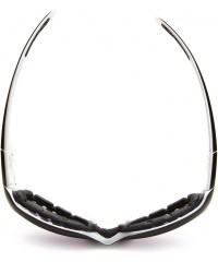 Rectangular Ava Convertible Rectangular Sunglasses-Black & White Frame/Smoked Anti Fog Lens-One Size - CS1196G275H $34.17