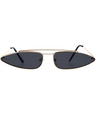 Oval Vintage Retro Skinny Sunglasses Womens Indie Fashion Shades UV 400 - Gold - CO18GZSOW5K $18.86