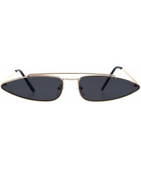 Oval Vintage Retro Skinny Sunglasses Womens Indie Fashion Shades UV 400 - Gold - CO18GZSOW5K $11.11