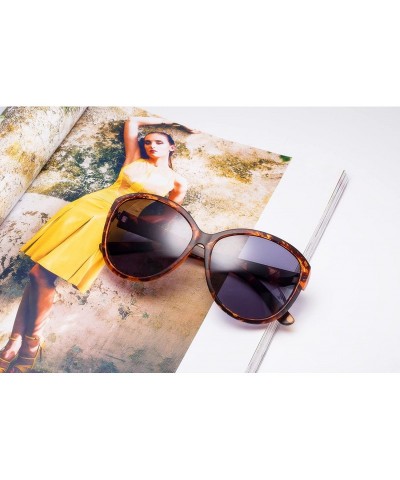 Oversized Oversized Classic Black Womens Sunglasses - UV400 Lens - with Zipper Case - Brown - CE18RRXCADI $18.07