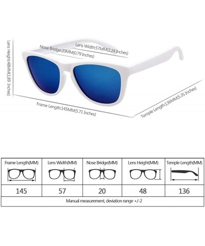 Round Mens Womens Retro PolarizedSunglasses Classic Sports Sunglasses UV400 - White-blue - C218RQT2EWR $9.26