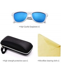 Round Mens Womens Retro PolarizedSunglasses Classic Sports Sunglasses UV400 - White-blue - C218RQT2EWR $9.26