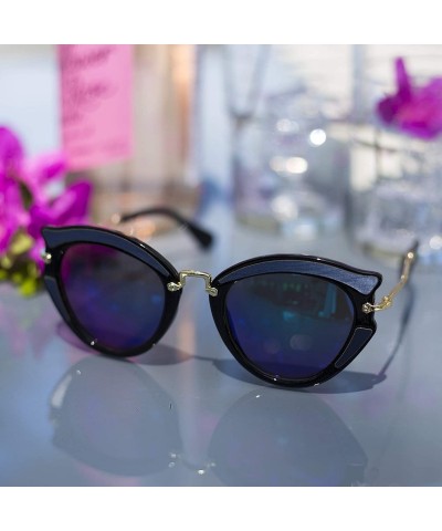 Cat Eye Women's Sunglasses with Reflective Lense - Cat Eye Design - CH18TI3E83M $8.38