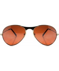Aviator Vintage Classic Aviation Air Force Style Brown Lens Silver Pilot Sunglasses - CJ18023OLRY $22.56