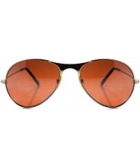 Aviator Vintage Classic Aviation Air Force Style Brown Lens Silver Pilot Sunglasses - CJ18023OLRY $9.58