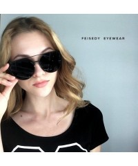 Oversized Cat Eye Fashion Metal Frame Mirrored Flat Lenses Women Sunglasses B2206 - 05 Gold Frame Grey Lens - C712JII78PB $9.08
