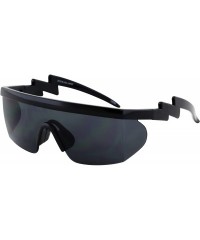 Rimless Semi Rimless Performance Wrap Around Sport Style Retro Mirrored Unisex Sunglasses - Black - CZ18WWNN8NK $27.70