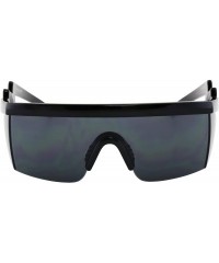 Rimless Semi Rimless Performance Wrap Around Sport Style Retro Mirrored Unisex Sunglasses - Black - CZ18WWNN8NK $27.70