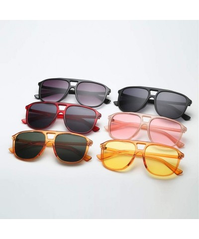 Square Oversize Sunglasses Vintage Mirrored - H - CY196EUGHSX $17.46