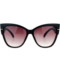 Cat Eye Womens Thick Plastic Arm Horn Rim Cat Eye Sunglasses - Dark Wood - CQ12DUJWHKZ $10.27