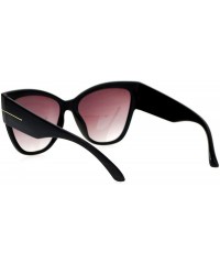 Cat Eye Womens Thick Plastic Arm Horn Rim Cat Eye Sunglasses - Dark Wood - CQ12DUJWHKZ $10.27