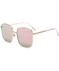 Goggle Sunglasses Retro Street Snap Big Box Sunglasses Multicolor Sunglasses Lady - C9 Gold Frame Barbie Powder - C418TKL0MWZ...