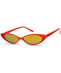 Square Mini Vintage Retro Extra Narrow Oval Round Skinny Cat Eye Sun Glasses Clout Goggles - C118CLU4IR4 $10.56