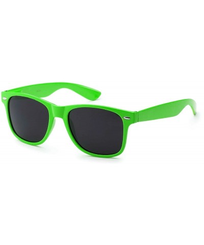 Wayfarer Classic 80's Vintage Style Sunglasses Polarized or Standard Lens - Neon Green- Smoke - C318E9RN9O0 $16.74