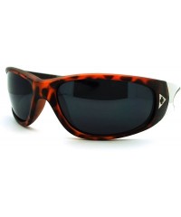 Rectangular Oval Rectangular Sunglasses Men's Wrap Around Biker Cross - Matte Tort - CN11N4BW4CB $9.93