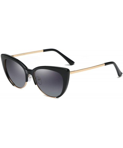 Wrap Women's Cat Eye Lightweight Modern Polarized Polycarbonate Metal UV400 Protection Sunglasses - CC18ESOAQ2I $20.24