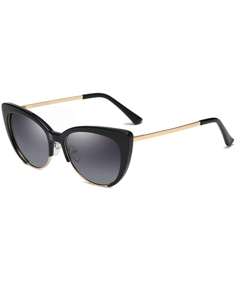 Wrap Women's Cat Eye Lightweight Modern Polarized Polycarbonate Metal UV400 Protection Sunglasses - CC18ESOAQ2I $20.24