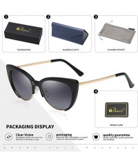 Wrap Women's Cat Eye Lightweight Modern Polarized Polycarbonate Metal UV400 Protection Sunglasses - CC18ESOAQ2I $20.24