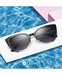 Wrap Women's Cat Eye Lightweight Modern Polarized Polycarbonate Metal UV400 Protection Sunglasses - CC18ESOAQ2I $20.24