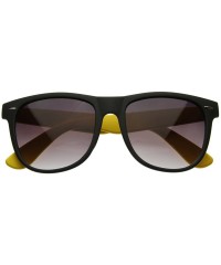 Wayfarer Retro Bright Neon Two Tone Dual Color Assorted Retro Horn Rimmed Sunglasses (Black-Yellow) - C5116Q2OL9T $9.73