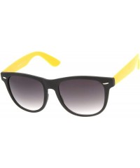 Wayfarer Retro Bright Neon Two Tone Dual Color Assorted Retro Horn Rimmed Sunglasses (Black-Yellow) - C5116Q2OL9T $9.73