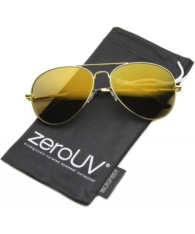 Aviator Mirrored Aviator Sunglasses for Men Women Military Sunglasses - Single Pair - Gold - CC122KBA0L1 $19.67