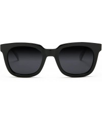 Oval Polarized Manhattan Horned Rim Fashion Sunglasses - Black - C212E0DXPEH $38.62