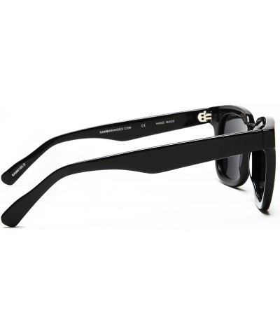 Oval Polarized Manhattan Horned Rim Fashion Sunglasses - Black - C212E0DXPEH $38.62