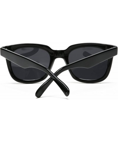 Oval Polarized Manhattan Horned Rim Fashion Sunglasses - Black - C212E0DXPEH $38.62