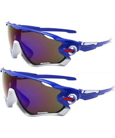 Wrap 2 Pack Polarized Sport Sunglasses UV Safety Glasses for Driving Fishing Cycling and Running - C3197IKZIG3 $24.63