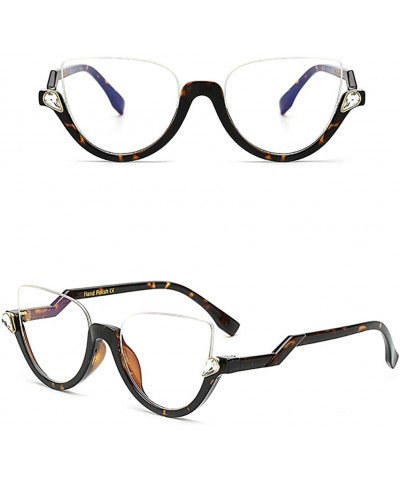 Cat Eye Polarized Half Frame Sunglasses-Retro Classic Cat Eyes Shade Glasses Eyewear - H - CS190OKMNYG $32.93