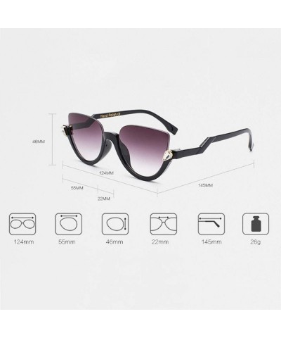 Cat Eye Polarized Half Frame Sunglasses-Retro Classic Cat Eyes Shade Glasses Eyewear - H - CS190OKMNYG $32.93