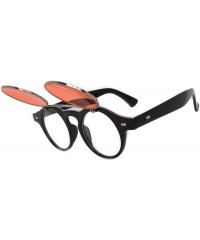 Round Steampunk Vintage Retro Round Circle Gothic Hippie Colored Plastic Frame Sunglasses Colored Lens - C6183QATZX0 $26.12