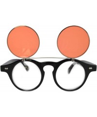 Round Steampunk Vintage Retro Round Circle Gothic Hippie Colored Plastic Frame Sunglasses Colored Lens - C6183QATZX0 $26.12