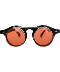 Round Steampunk Vintage Retro Round Circle Gothic Hippie Colored Plastic Frame Sunglasses Colored Lens - C6183QATZX0 $26.12