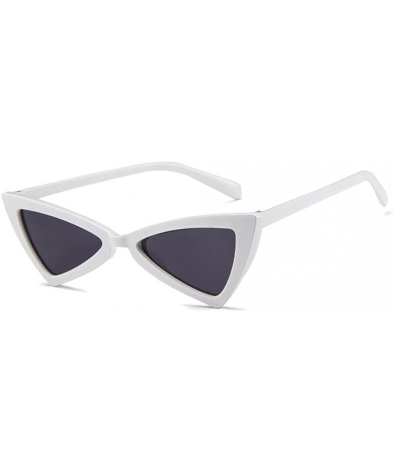 Square MOD-Style Cat Eye Series Triangle Sun Glasses Glare-proof Glasses - White - CJ189SAKCYN $14.83