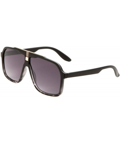 Square Classic Turbo Square Elegant Retro Aviator Sunglasses - Black Grey Tortoise & Gold Frame - CB18WL8E4ZQ $12.41