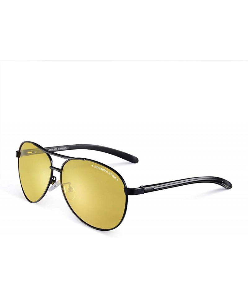 Rectangular Aviator Polarized Sunglasses for Men Women - Al-Mg Frame - Colorful Lens - Ultra Light - HOWARD & HANSON - C91929...