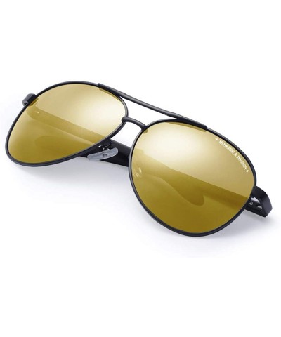 Rectangular Aviator Polarized Sunglasses for Men Women - Al-Mg Frame - Colorful Lens - Ultra Light - HOWARD & HANSON - C91929...