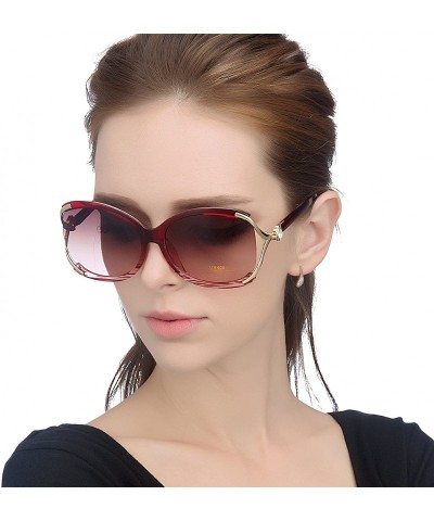 Oversized Fashion Oversized Vintage Flower Women Sunglasses Uv400 Protection Polarized Ladies Full Frame Sunglasses 1558 - CB...