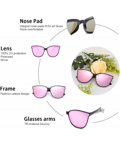 Oval Sunglasses Polarized Oversized Fashion - Pink - C218C5SM5TG $38.50