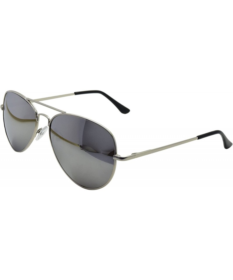 Aviator Sunglasses Men's Ladies Fashion 80s Retro Style Designer Shades UV400 Lens Unisex - Silver Mirror - CE11LDQEISR $9.03