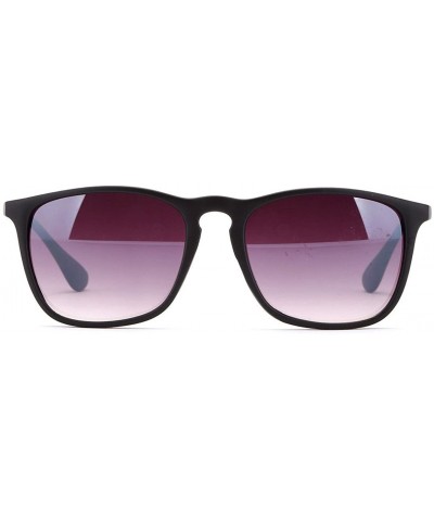 Rectangular Newbee Fashion Classic Unisex Keyhole Fashion Sunglasses with Flash Lens - Black - CW182KI62GG $7.30