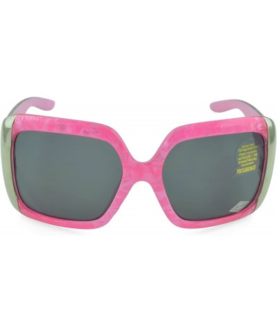 Round Women's Celebrity Style Sunglasses - Oversized Retro Style - Pink-iv - C9129K9JW9X $10.15