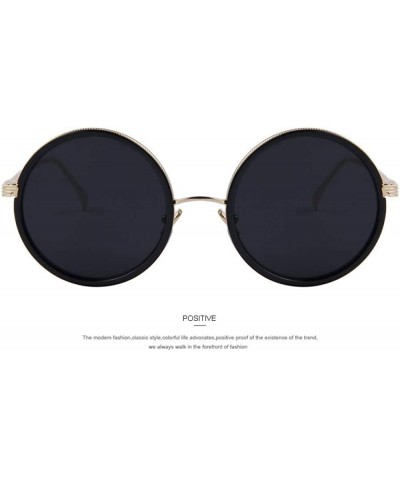 Round Fashion Women Round Sunglasses Brand Designer Classic Shades Men C01 Black - C03 Gradient - CS18XEC3XXU $14.11