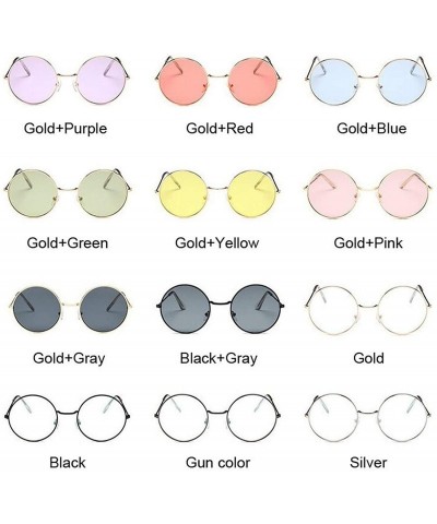Rimless Small Round Sunglasses Women Famous Vintage Sun Glasses Female Retro Personality Metal Eyewear Style - Goldred - CU19...