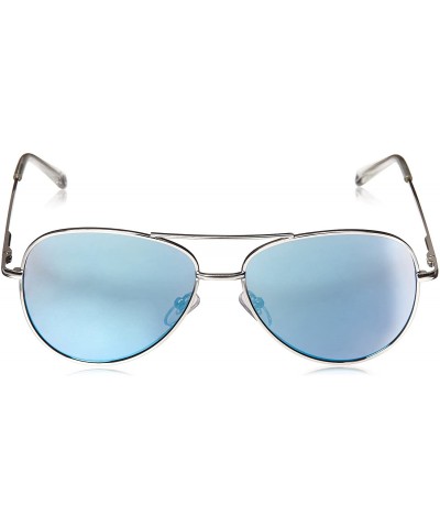 Aviator Heat Wave Reading Aviator Sunglasses - Blue/Silver - CZ1806T0A5Q $25.76